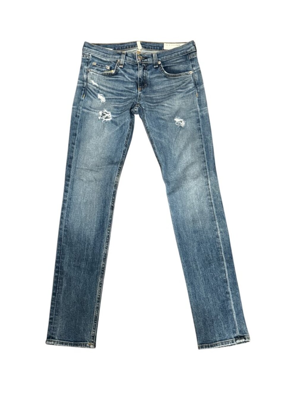 Rag & Bone Dre Skinny Jeans Distressed Mid Rise Denim Size 25
